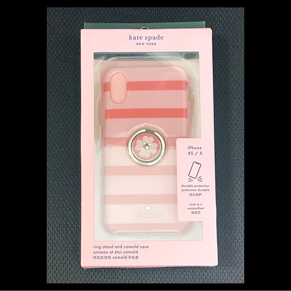 kate spade New York iPhone XS/X ring stand and case